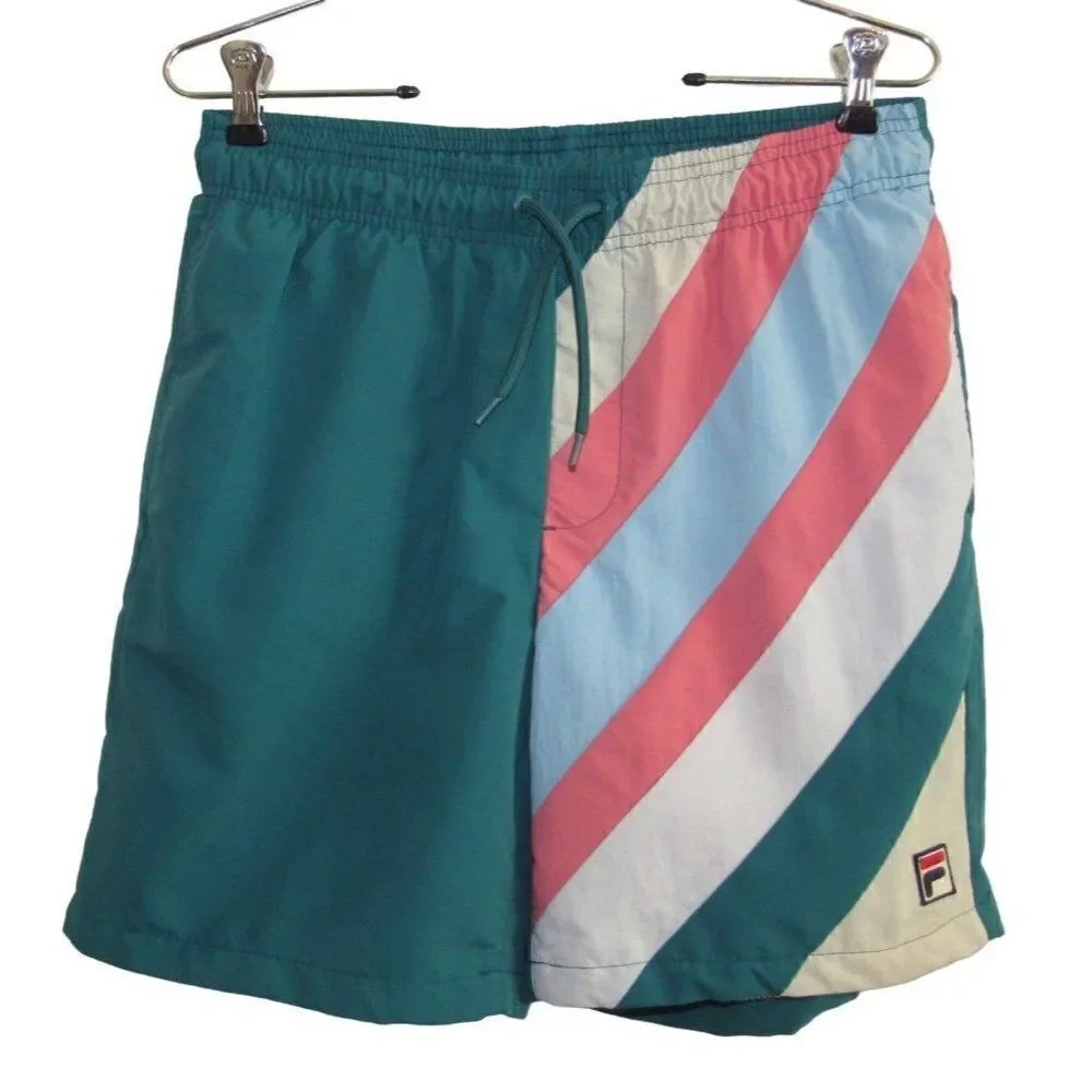 Fila Swim Trunks Teal Green Pockets M‎